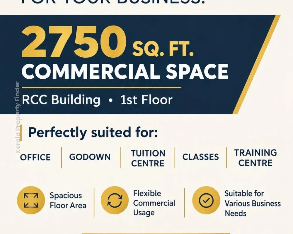 SPACE FOR RENT RCC BUILDING 2750SQFT - Commercial in Cheranallur, Ernakulam