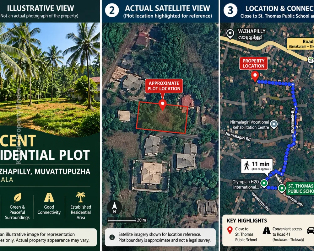 17 Cent Residential Plot for Sale  Vazhapilly, Muvattupuzha, Kerala - Residential in Muvattupuzha, Ernakulam