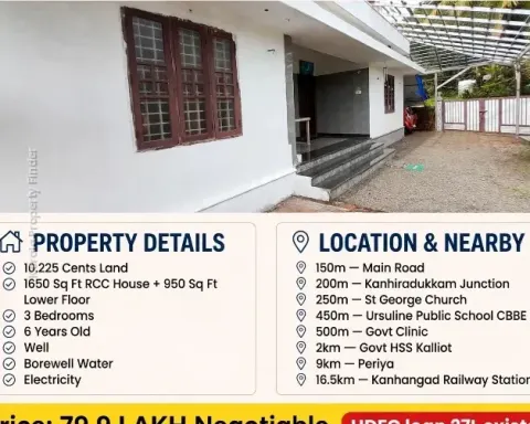 Premium 3 Bedroom House for Sale at Kanhiradukkam, Kanhangad - Residential for Sale in Kanhiradukkam, Kasaragod